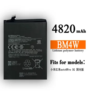 Jaunas Rezerves Akumulators Piemērots Xiaomi Redmi Note9Pro 5G BM4W 4820mAh Akumulators Mobilo Telefonu Litija Akumulators