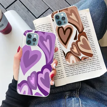 Sirds Apli Latte Mīlestība Kafija Savīti Telefonu Gadījumā Konfektes Krāsu iPhone 14 11 12 13 mini pro, MAX Plus