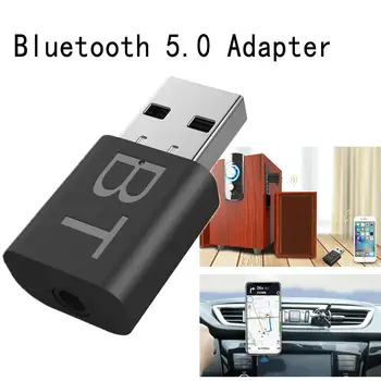 USB Strāvas Bluetooth 5.0 Automašīnas Komplektu Bezvadu Mūzikas Stereo Audio Uztvērēju Adapteri Auto Bluetooth AUX Auto Radio MP3 PC