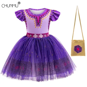Violeta Princese Apģērbs Tutu Uzstādīt 1-6 Gadiem Vasaras Meitene Lidot Piedurknēm Drukāšanas Komplekts Krekls, Svārki Soma, Apģērbs Bērniem Puses Dzimšanas Dienas Tērpi