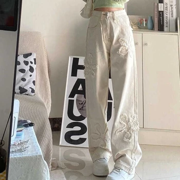 Baltas Džinsa Bikses Sieviete Augsta Vidukļa Shot Taisni Kāju ar Kabatām Kawaii Bikses, Džinsi, Sieviešu Vairumtirdzniecības Streetwear Hipiju A
