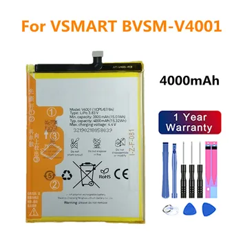 Augstas Kvalitātes 4000mAh BVSM V4001 Akumulatoru VSMART BVSM-V4001 BVSMV4001 Mobilo Telefonu Baterijas Bateria Ātra Piegāde + Instrumenti
