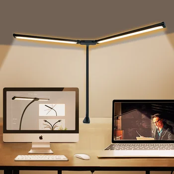 Dubultā Galvas LED Monitoru Gaismas Datora Ekrāna, Galda Lampas Bezpakāpju Aptumšojami USB Galda Lampa Office Pētījumu, Lasīšanas Apgaismojums