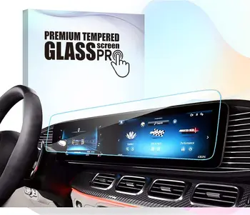 Par 2023 GLE 350 Ekrāna Aizsargs, Touchscreen 2020-2023 2024. Gadam Mercedes Benz GLE 450 580 Navigācijas Displejs Rūdīta Stikla Aizsargātu