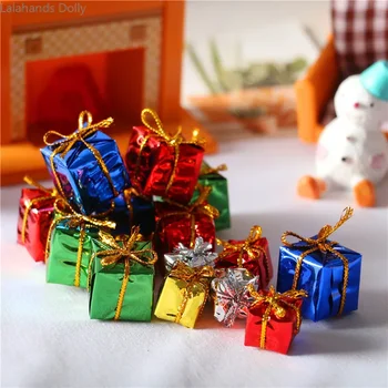1:12 Leļļu Nams Mini Krāsas Ziemassvētku Dāvanu Kastē Modeli, Ziemassvētku Eglītes, Svētku Dekorēšana Aksesuāri