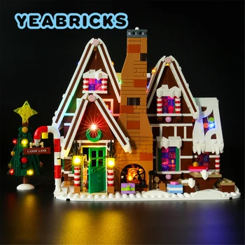 YEABRICKS LED Light Komplekts 10267 Piparkūku Māju Celtniecības Bloki Komplekts (neietilpst Modelis), Rotaļlietas Bērniem Ziemassvētku Dāvanu