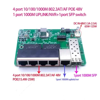 Standarta protokolu 4) ostas 802.3 AF/PIE 48V POE OUT/48V poe switch 1000 mbps POE poort;1000 mb / s Augšupsaitei/vrr poort; 1000M SFP ports