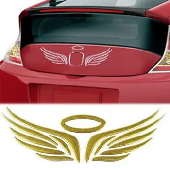 3D Eņģeļu Spārnu Auto Auto Uzlīmes Decal Transportlīdzekļu Emblēmu Emblēmu, Logo Auto-Stils Ūdens izturīgs Augsta Neelastību Bufera Uzlīmes