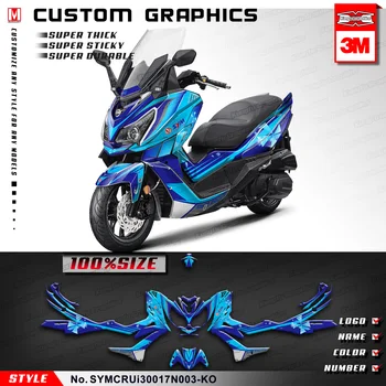 KUNGFU GRAFIKAS Motociklu Uzlīmes Personalizētas Uzlīmes SYM Cruisym 300 2017 2018 2019 2020 2021, Zils