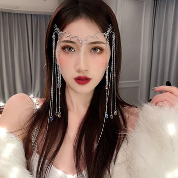 Elegants Shinning Rhinestone Ilgi Pušķis Hairwear Waterdrop Kristāla Retro Hairband Sievietēm Ķīniešu Stila Aksesuāri