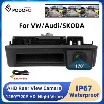 Podofo AHD Atpakaļskata Kamera Automašīnas Aizmugurē Atpakaļgaitas Kamera IP67 Nakts Redzamības Autostāvvieta Palīdzību Kameras Volkswagen/Audi/Jetta/Skoda