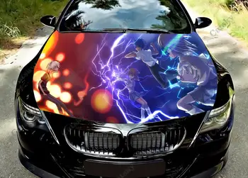 Anime Noteiktu Zinātnisko Railgun Auto Kapuci Vinila Decal Uzlīmes Wrap Filmu Motora Pārsega Uzlīmes Uzlīmes Auto Pārsega Vāka Decal Filmu