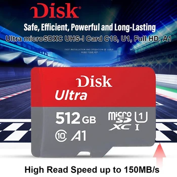 Diska Ultra microSDXC UHS-I Atmiņas Karte C10 U1 Full HD A1 MicroSD atmiņas Karti 1 tb 2 tb 512 GB un 256 gb 64GB, 32GB High Speed Trans Flash