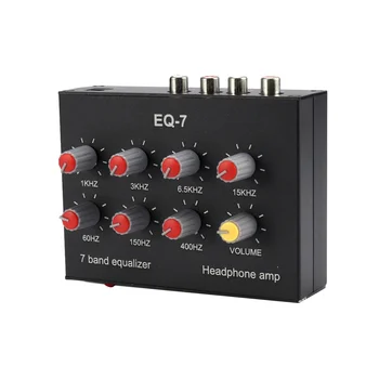 EQ-7 Auto Audio Austiņu Pastiprinātāju 7-Band EQ Ekvalaizers 2 Kanālu Ciparu Skaņas Ekvalaizers