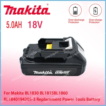 18V, Makita 5.0 AH nomaiņa elektroinstrumentus akumulators piemērots Makita BL1830 BL1815 BL1840 194205-3