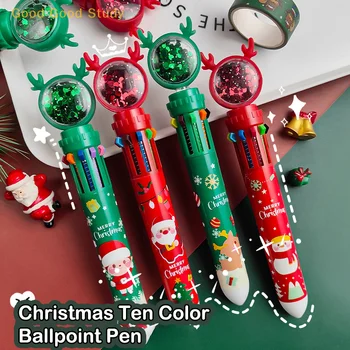 1pc 10 Krāsas Ziemassvētku Elk Gēla Pildspalva Gudrs Kawaii Lodīšu Daudzkrāsains Pildspalvu, Lai Bērni Skolā Rakstīšanas Piederumi Kancelejas preces Biroja
