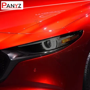 2 Gab., Auto Lukturu aizsargplēvi priekšējo Lukturu Atjaunošana, Caurspīdīgs Black TPU Uzlīmes Priekš Mazda 3 BP 2019 2020 - Piederumi