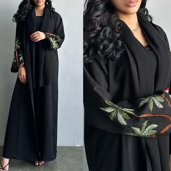 Ramadāna Tuvajos Austrumos Luksusa Modes Black Nidab Liela Jaka Drēbes Eiropas un Amerikas Musulmaņu Marokas Abaya Melna Mantija