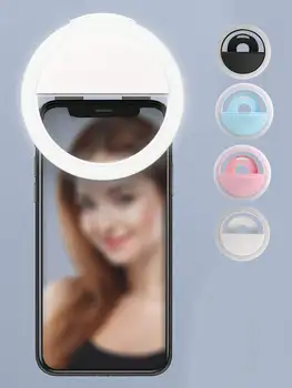 Jauni Clip-on Kārta Tālrunis Aizpildīt Gaismas Ar Spoguļa Mobilo Telefonu Selfie Gredzenu Objektīva 3 līmeņu Spilgtuma Portatīvo Viedtālrunis Gaismas