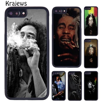 Krajews Bobs Marleys Smēķēšanas Telefonu Gadījumā Segtu iPhone 15 14 6 7 8 plus X XR XS 11 12 13 pro max coque