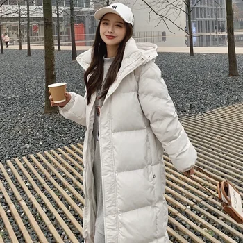 Dūnu jaka sievietēm korejas zaudēt ziemas biezs mētelis vidēja garuma 2023 jaunas ziemas apģērbs, ziemas jaka sievietēm