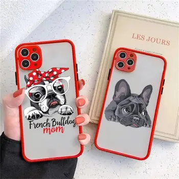 Mopsis Buldogs Cute pet suns Telefonu Gadījumā, matēts caurspīdīgs iphone 14 11 12 13 plus mini x xs xr pro max segums