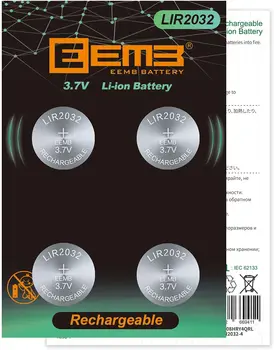 EEMB LIR2032 3,7 V 45mAh Pogu Akumulators Uzlādējams Litija-jonu Akumulators Monēta Šūnu Austiņas ithium-jonu Akumulators Auto Atslēgas Skatīties