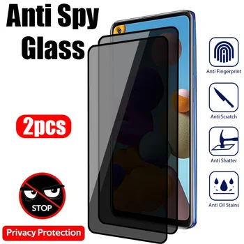 2gab Pilnībā Segtu Screen Protector for Samsung A13 A73 A52 A53 5g A12 A51 Privātuma Stikla Samsung A33 A23 S20 S21 FE 5G Stikla