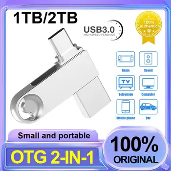 2TB USB Flash Diski 1TB USB 3.0 Pen Drive 512 GB un 256 gb USB Atmiņa, 128GB Flash Disks Ūdensizturīgs Par Klēpjdatoru Telefoni TV PC