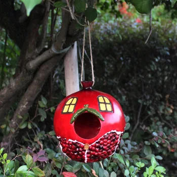 Radošā granātābolu māja āra pagalmu, dārzu dekorēšana kulons putna ligzda micro ainavu sveķu amatniecības rotājumi