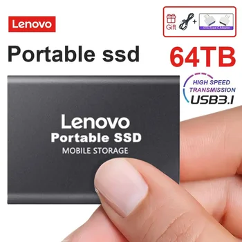 Lenovo Portatīvo SSD Cieto Disku Ārējā Cietā Stāvoklī Cietā Diska 64TB 16TB 8TB 4TB 2TB 1 TB Mobilo Glabāšanas Ierīce Ps4 Ps5 Klēpjdators
