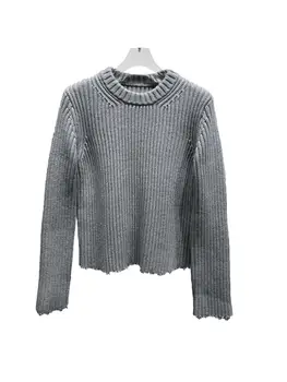 Vilnas džemperis modes personības gadījuma vienkāršu, ērtu 2024. gadam rudenī un ziemā jauno 1115