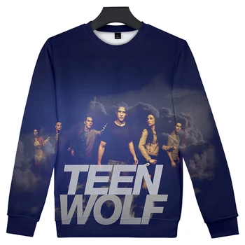 Teen Wolf zinātniskās Fantastikas 3D Iespiesti O-veida Kakla sporta Krekls Sieviešu/Vīriešu garām Piedurknēm Krekli Harajuku Gadījuma Streetwear Drēbes