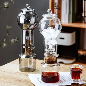 1L Ūdens Pilienu Maker Espresso Kafijas Aukstā Brūvēt Mašīna Ledus Dripper Pot Atkārtoti Stikla Filtra Kāstuve Rīki