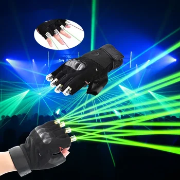 Naktsklubs, Diskotēka RGB Lāzera Cimdi Lāzera Staru Flash Pirkstu 4 Vadītāji, kas Izstaro Uzlādes Disks Lāzera Skatuves Gaismas DJ Puse LED Gaismas