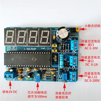 Multi Funkcionāls, AC/DC Voltmetrs DIY Komplektu Daļas ICL7107 Ammeter, Padarot Digitālo Skaitītāju Vadītājs