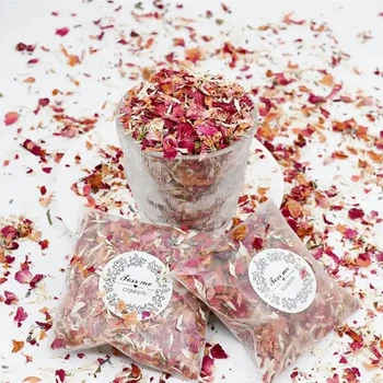 dabas kāzu konfeti žāvētu ziedu ziedlapiņām bioloģiski rožu ziedlapiņu konfeti Kāzu
