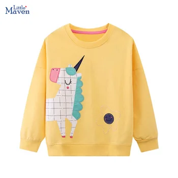 Maz maven Baby Meitenes Jauno Modes Džemperis Unicorn Izšuvumi sporta Krekls Kokvilnas Bērnu Trikotāžas Krekls Jauki Bērni Top 2-7 gadu