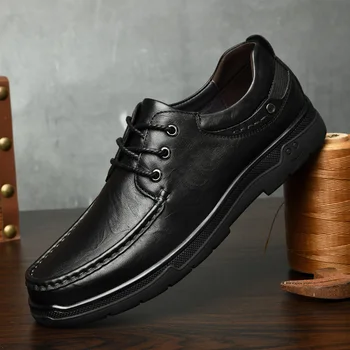 vīriešiem kurpes oxfords īstas Ādas Modes Elegants Luksusa Klasiskās Vīriešu Ikdienas Apavi Āra Mežģīnes Up vīriešiem kurpes Zapatos De Hombre
