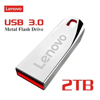 Lenovo Usb 3.0 2TB Metāla Pildspalva Disku, Usb Zibatmiņas Disku, 1 TB lielu Ātrumu Pendrive Ūdensizturīgs Flash U Diska Modernizētas ar TYPE-C Adapteri