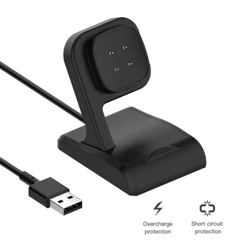 Smart Skatīties Nomaiņa Uzlādes Kabelis, USB Lādētājs Fitbit Versa 3/Fitbit Sajūtu Uzlādēšanas Doka Staciju Skatīties Strāvas Adapteris