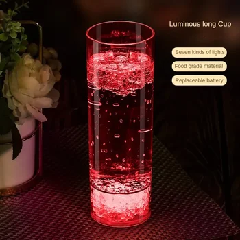Garš Gaismas Kausa Plastmasas Vīna Glāzes LED Light-emitting Kausa Alkohola Pārtikas Klases Materiāli, kas Spīd Tumsā Grupa Krājumi