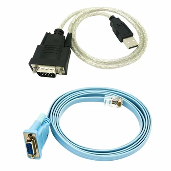 RJ45 Tīkla Kabeļu Sērijas Kabelis Rj45, lai DB9 un RS232, USB (2 in 1) CAT5 Ethernet Adapteris LAN Kabeļu Konsoles