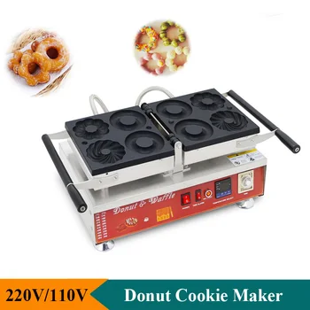Tirdzniecības Elektriskā 110V, 220V Donut Vafeļu, Cepumu Veidošanas Mašīnas Nerūsējošā Tērauda Vairākas Formas Donut Maker