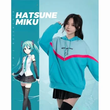 Hatsune Miku Sporta Krekls Anime Cute Karikatūra Zaudēt Top Kawaii Salda Meitene Kokvilnas Garām Piedurknēm Ērti Harajuku Y2k Stila Jaunas
